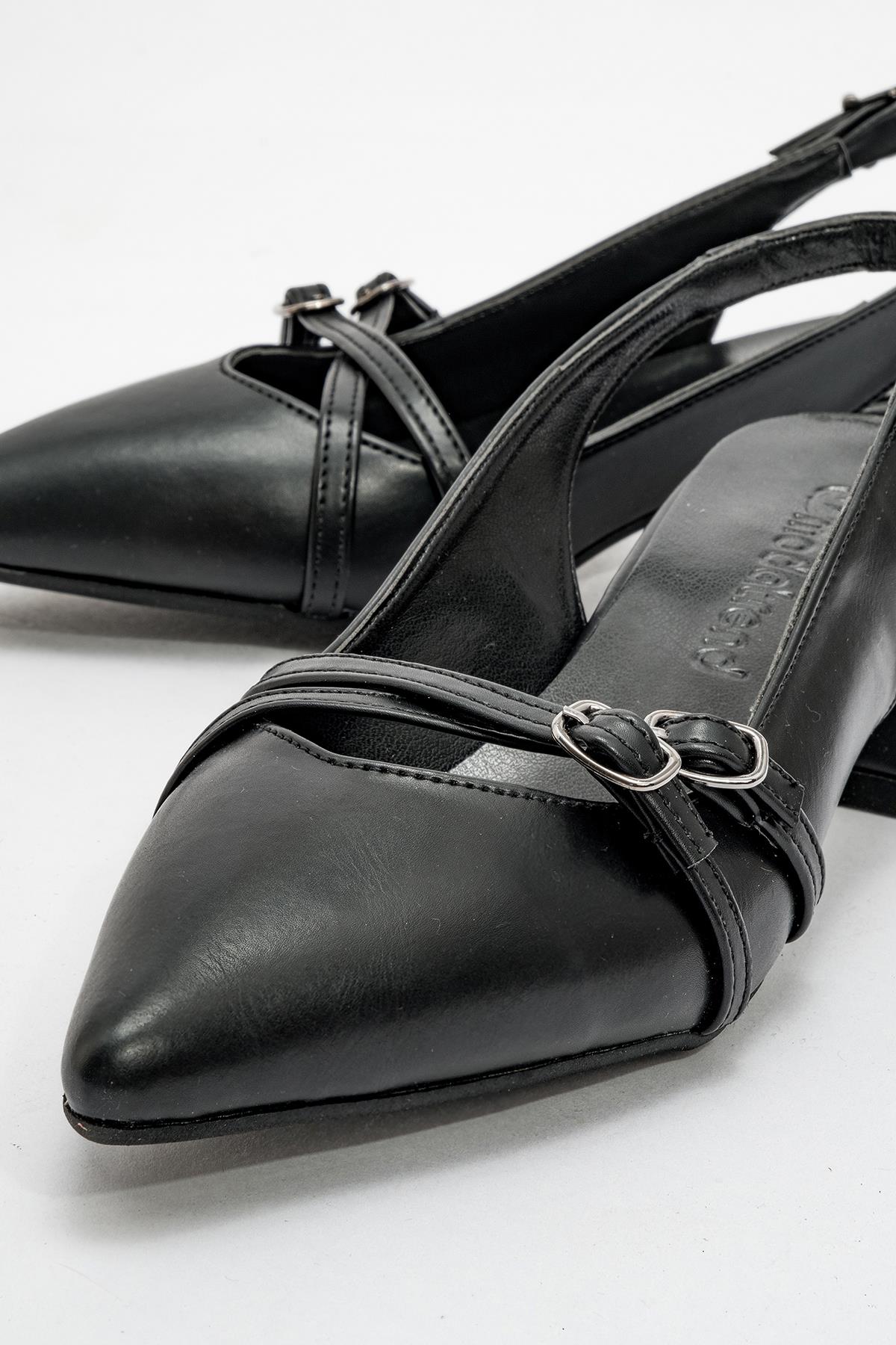 Kadın Çapraz Bantlı Sandalet SİYAH CİLT - Görsel 4