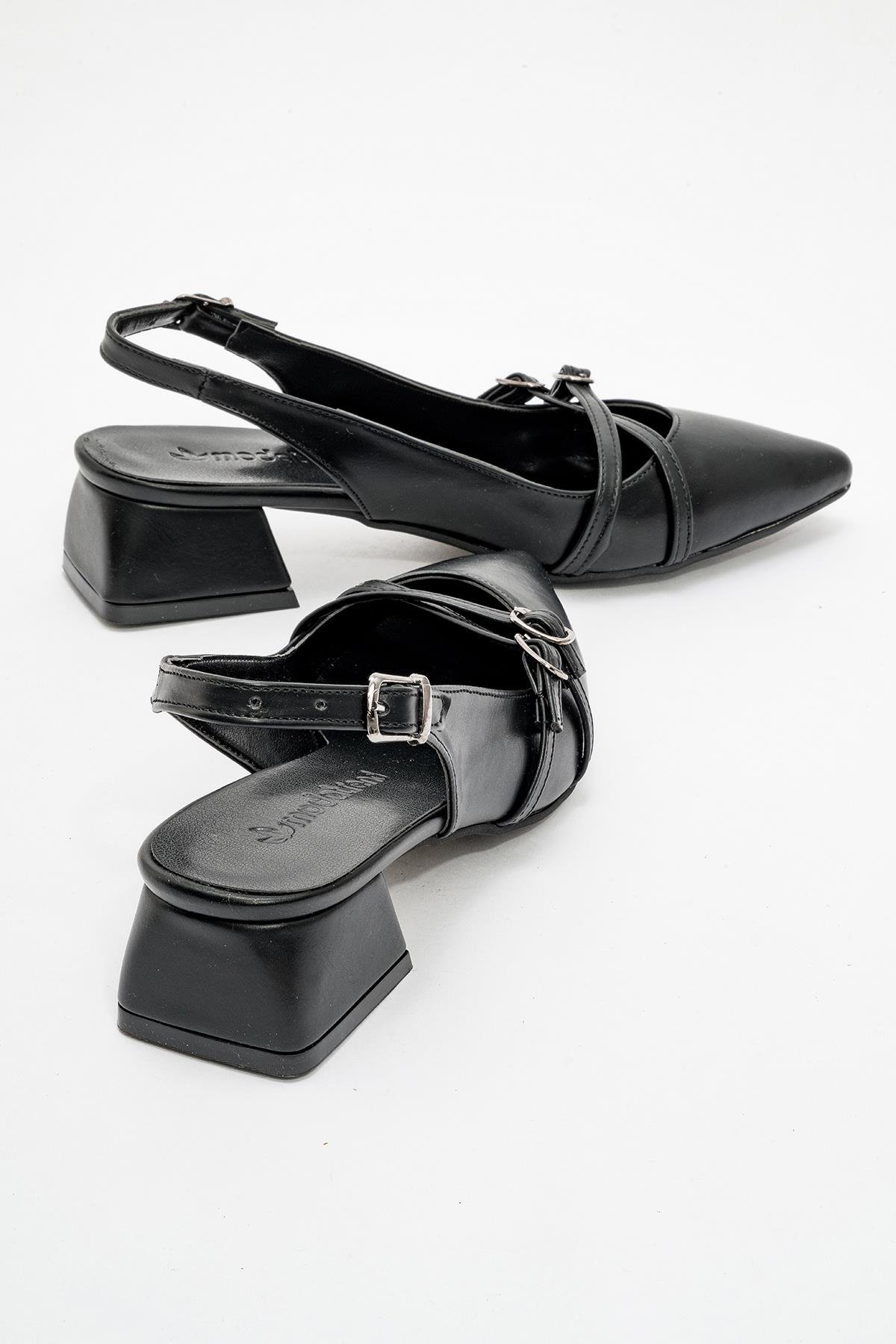 Kadın Çapraz Bantlı Sandalet SİYAH CİLT - Görsel 5