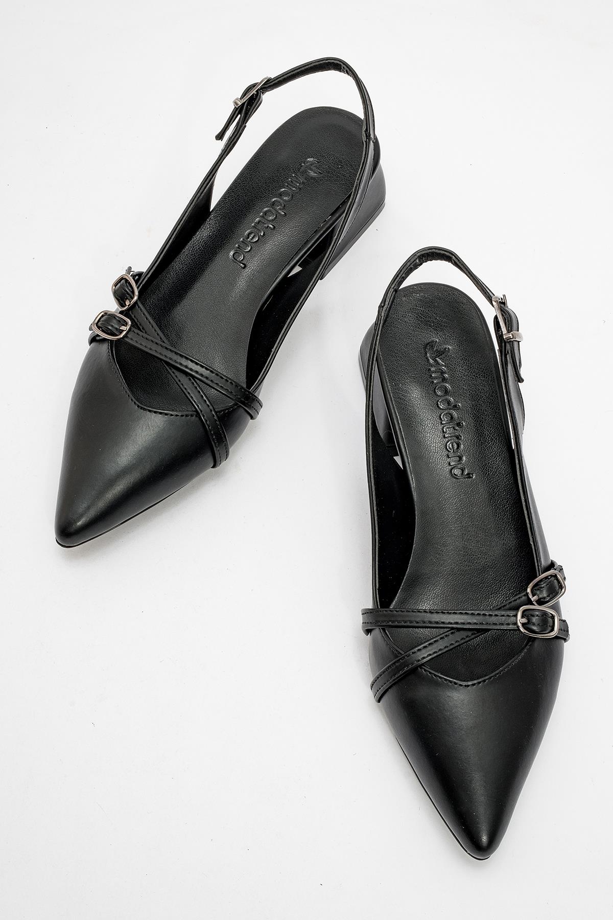 Kadın Çapraz Bantlı Sandalet SİYAH CİLT - Görsel 6