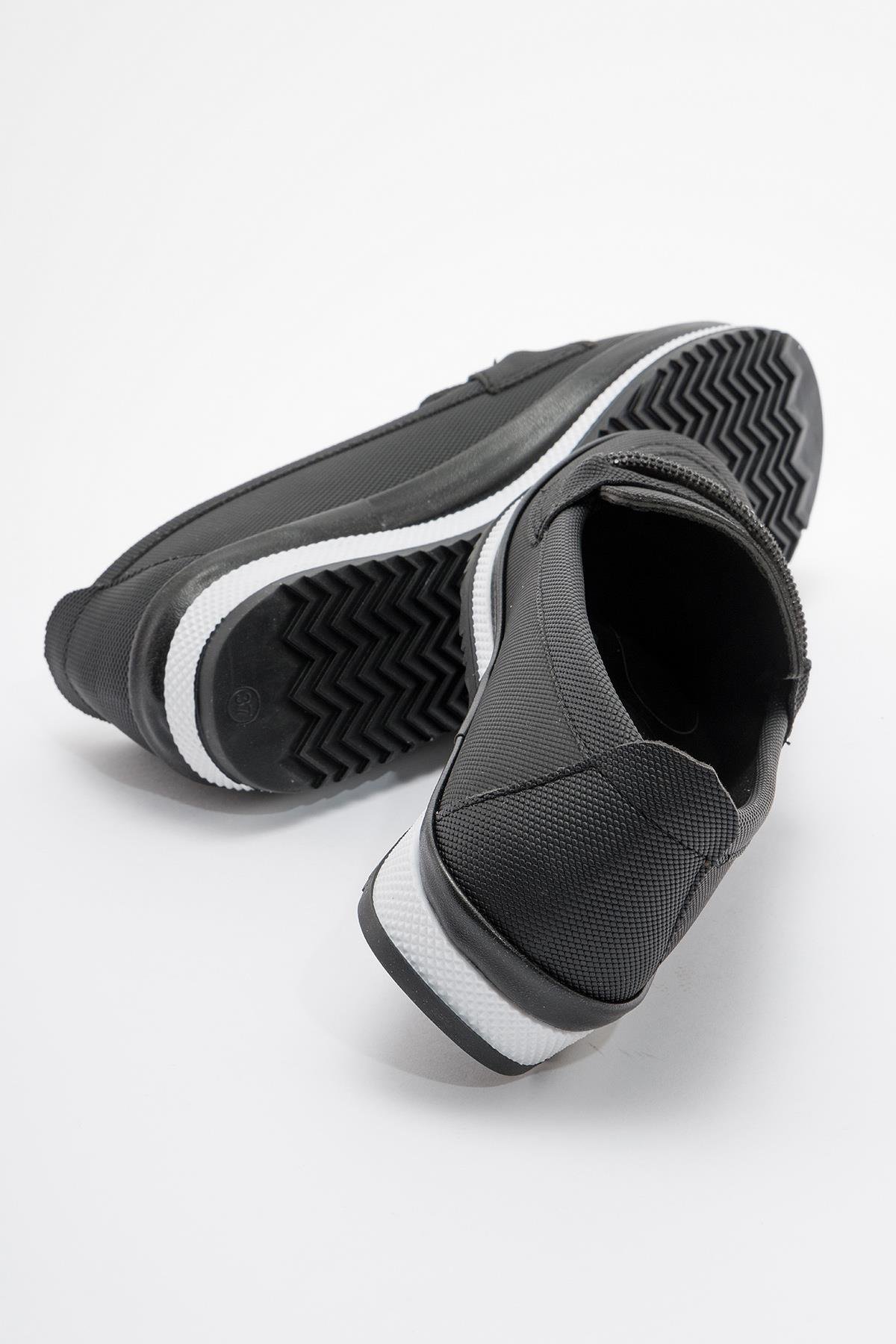 Tek Taşlı Kadın Günlük Ayakkabı SİYAH KOT - Görsel 5