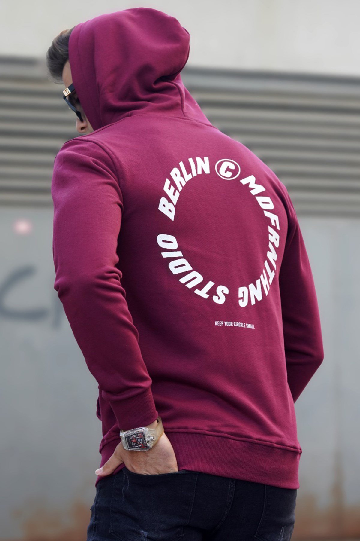 Bordo Baskılı Sweatshirt 5306