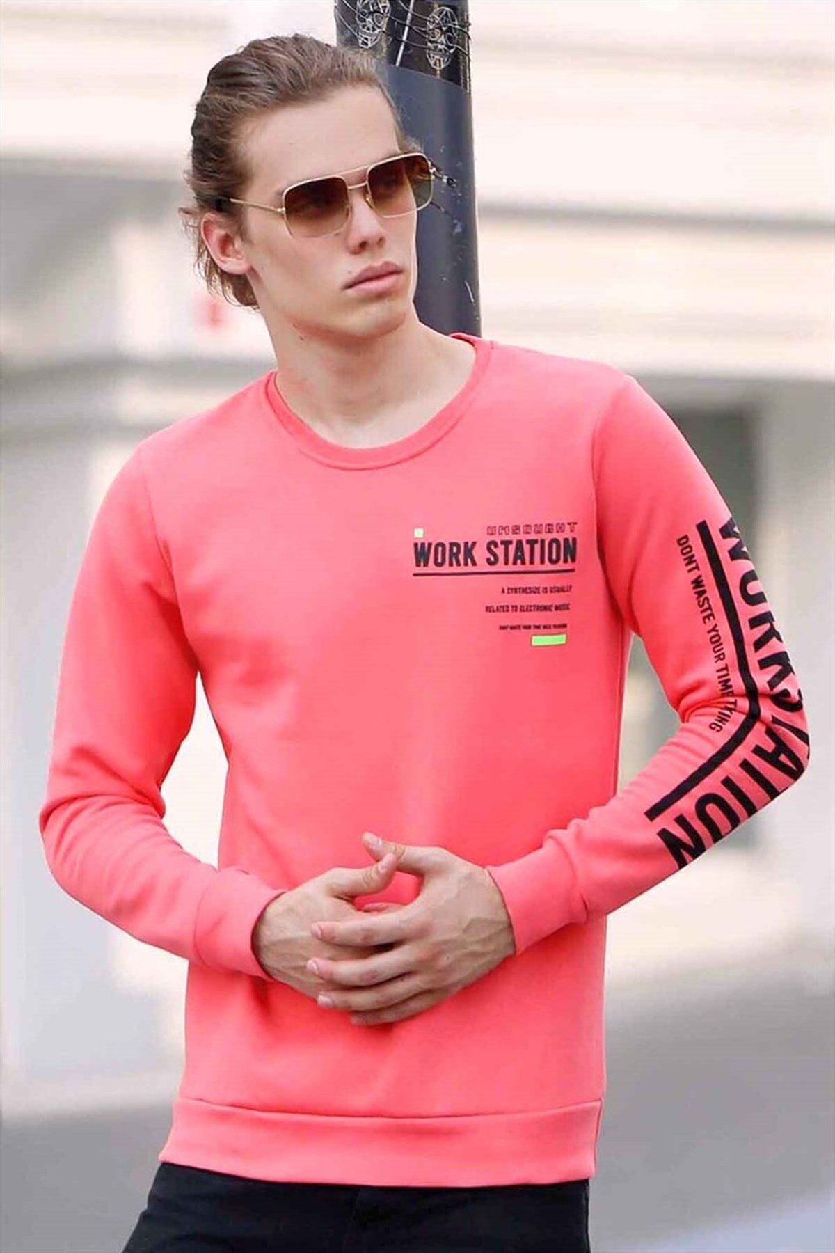 Baskılı Pembe Sweatshirt 4161