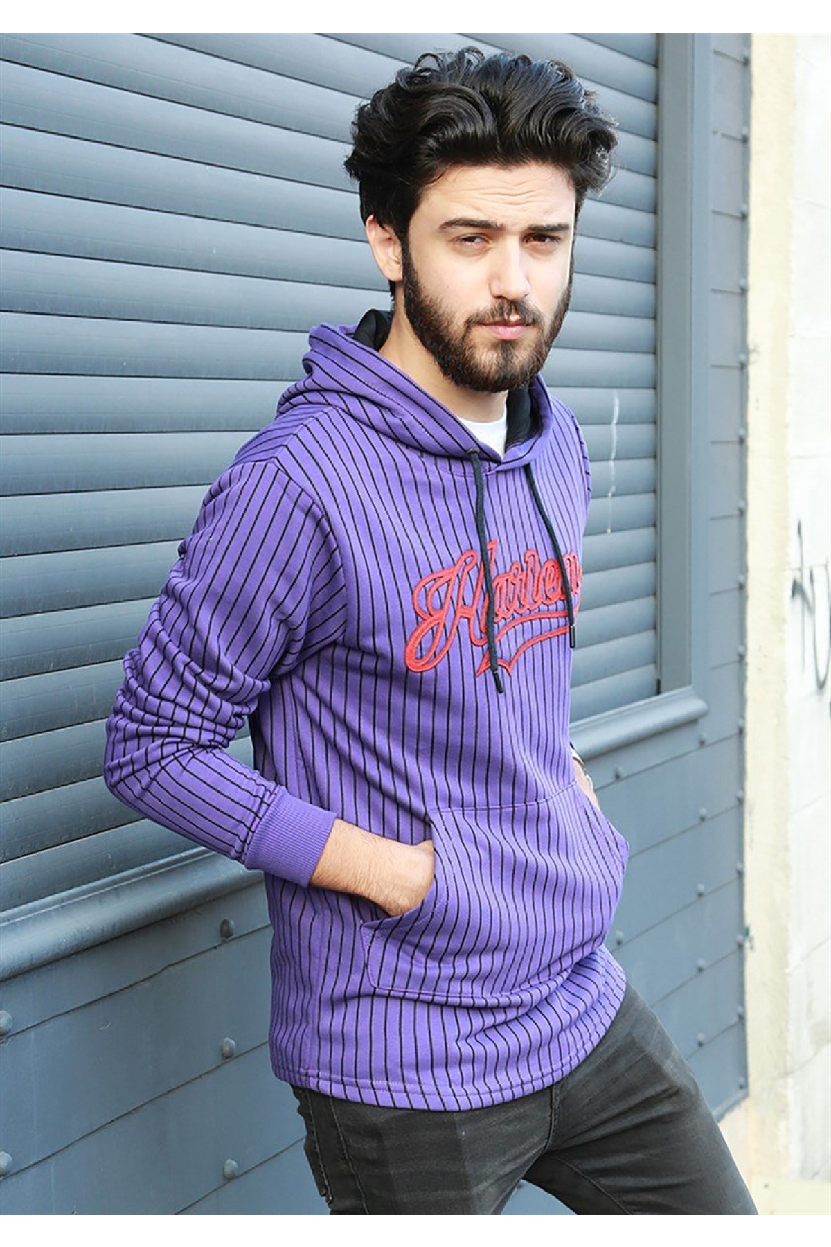 Kapşonlu Sweatshirt Mor 2825