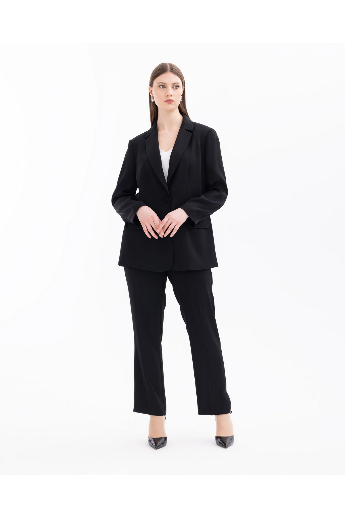 Siyah Blazer Ceket Kadn Buyuk Beden