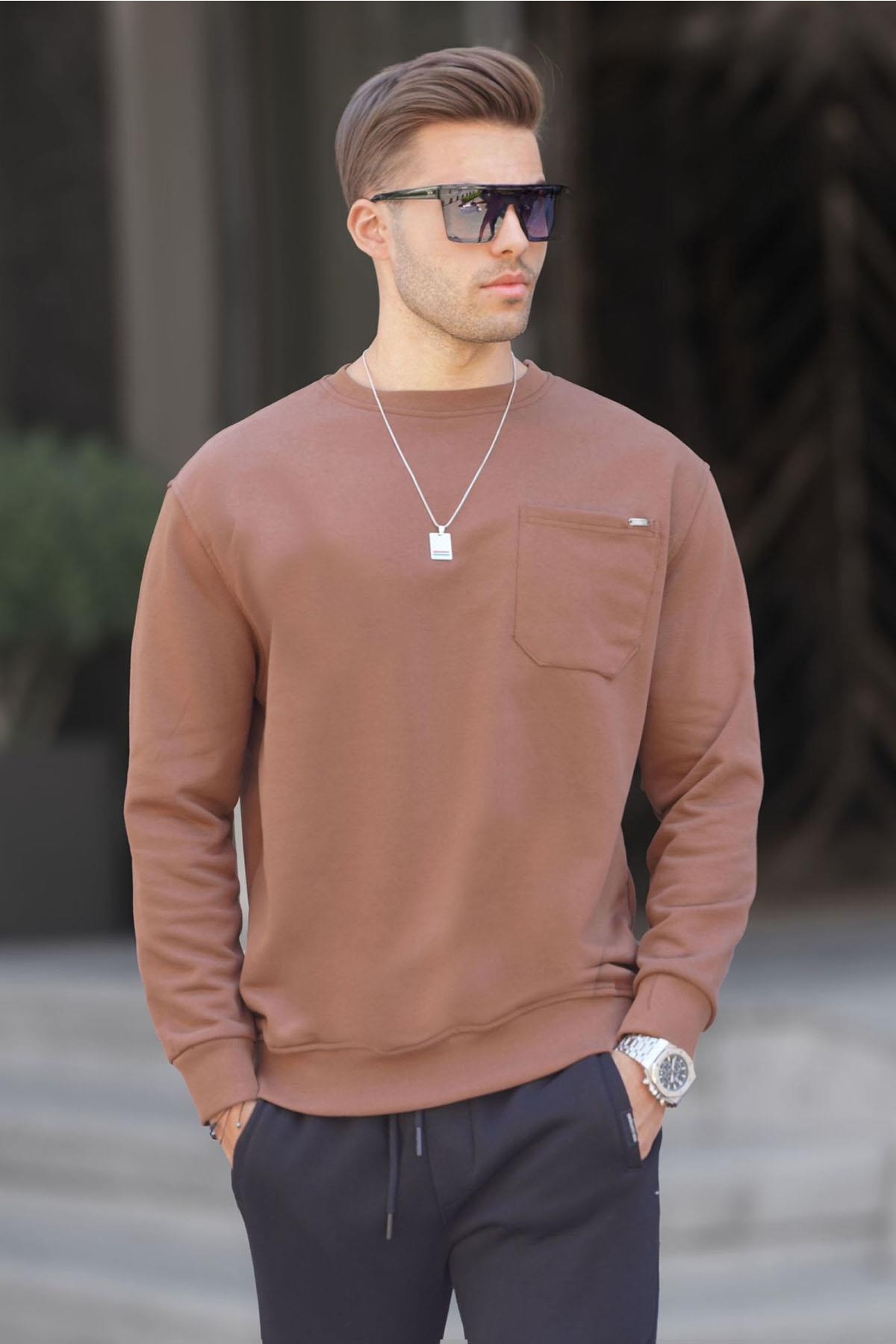 Kahverengi Regular Fit Basic Sweatshirt 6136