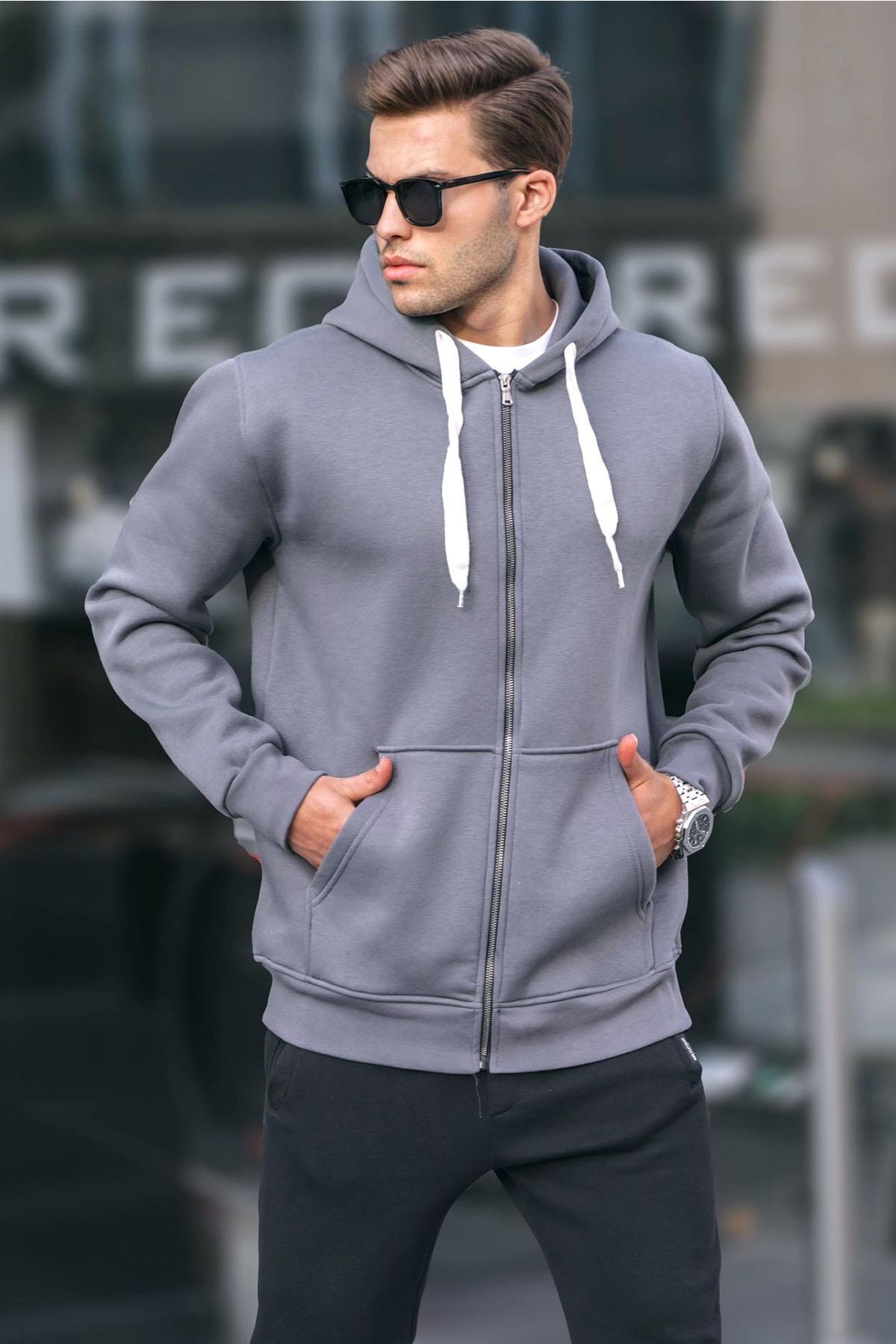 Füme Kapüşonlu Regular Fit Erkek Sweatshirt 6140