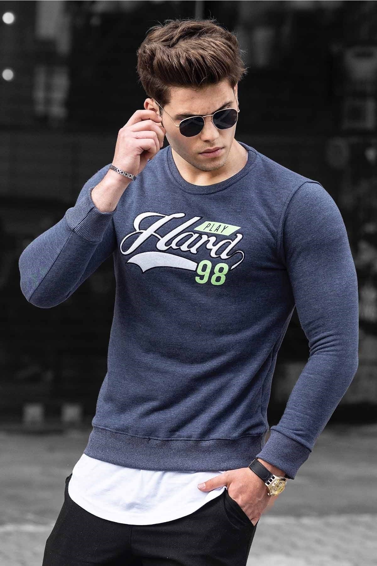 Baskılı Lacivert Sweatshirt 4375