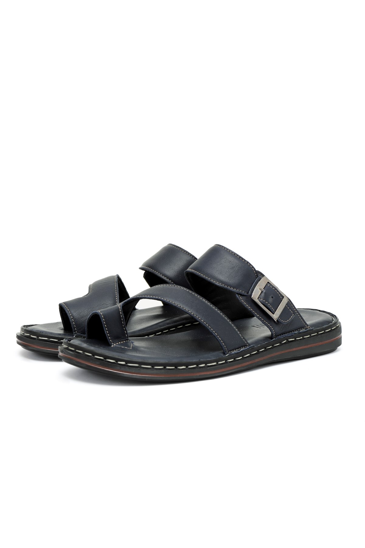 Ducavelli Palmira Hakiki Deri Erkek Terliği, Hakiki Deri Terlik, Ortopedik Taban Terlik, Hafif Deri - Görsel 6