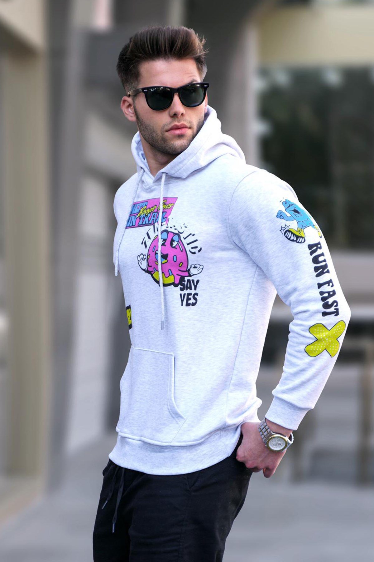 Karmelanj Baskılı Kapüşonlu Sweatshirt 5896