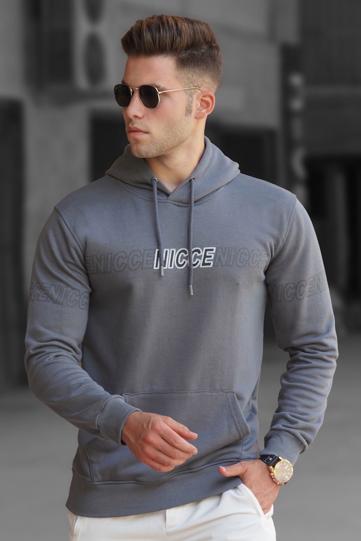 Füme Baskılı Erkek Sweatshirt 5305