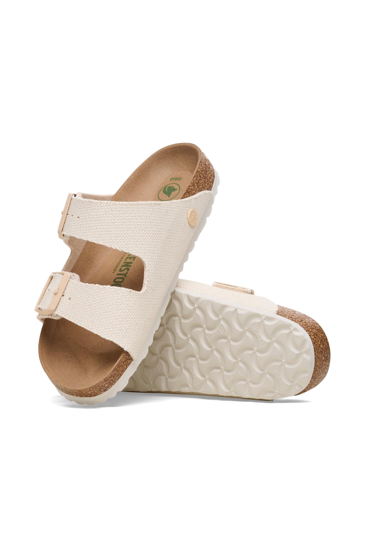 Arizona Tex Rough Canvas Vegan Krem Kadın Terlik - Görsel 6