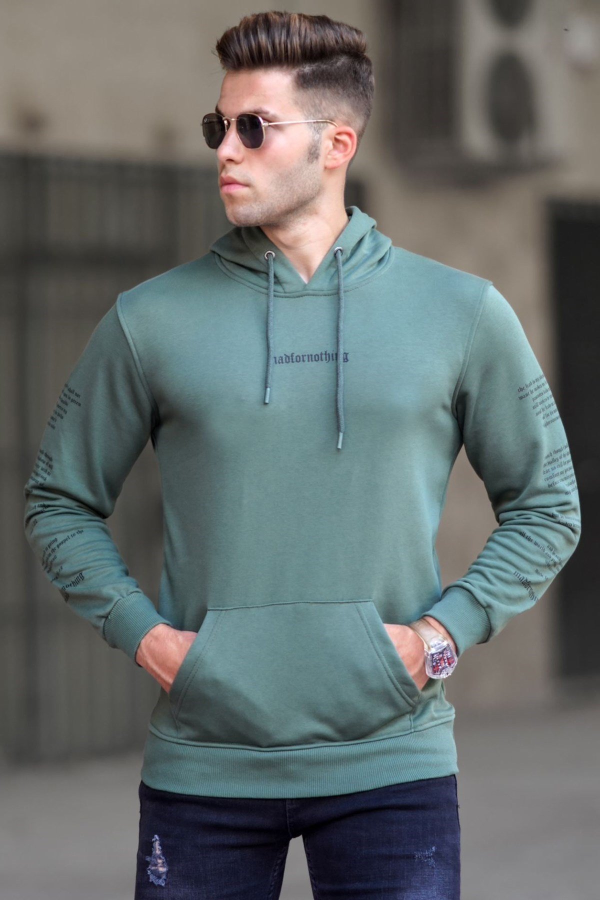 Haki Baskılı Sweatshirt 5304