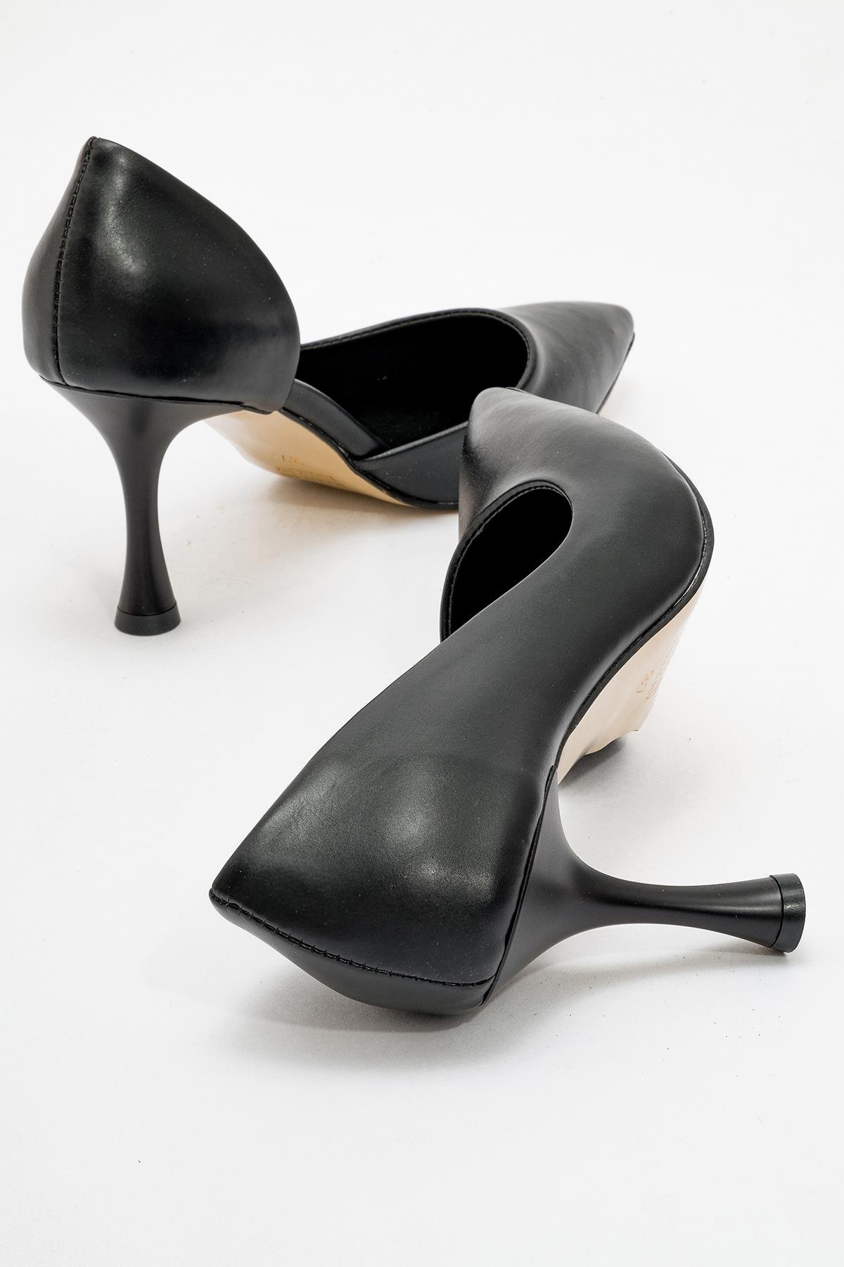 Kadın Sivri Burun Topuklu Ayakkabı SİYAH CİLT - Görsel 5