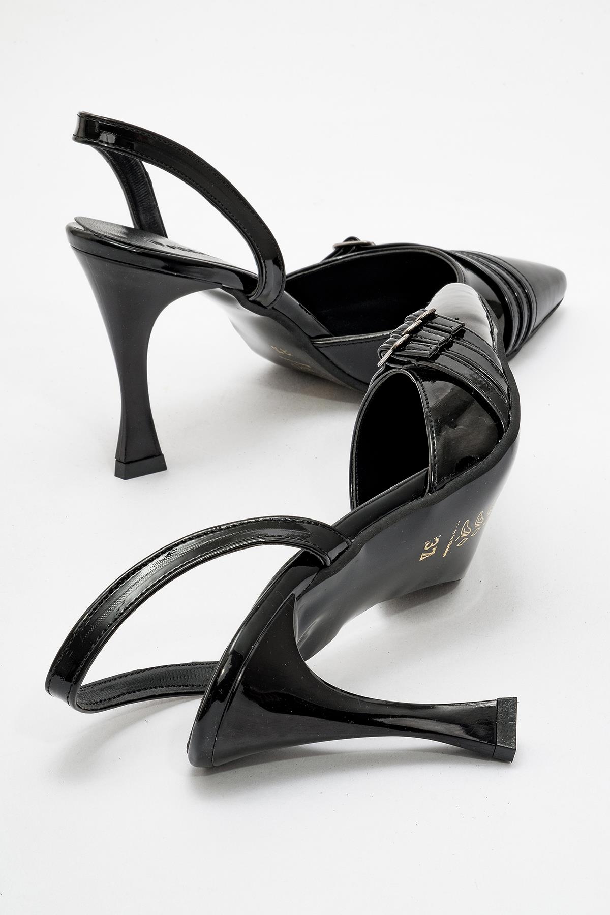 Kadın 3 Tokalı Topuklu Ayakkabı SİYAH RUGAN - Görsel 5