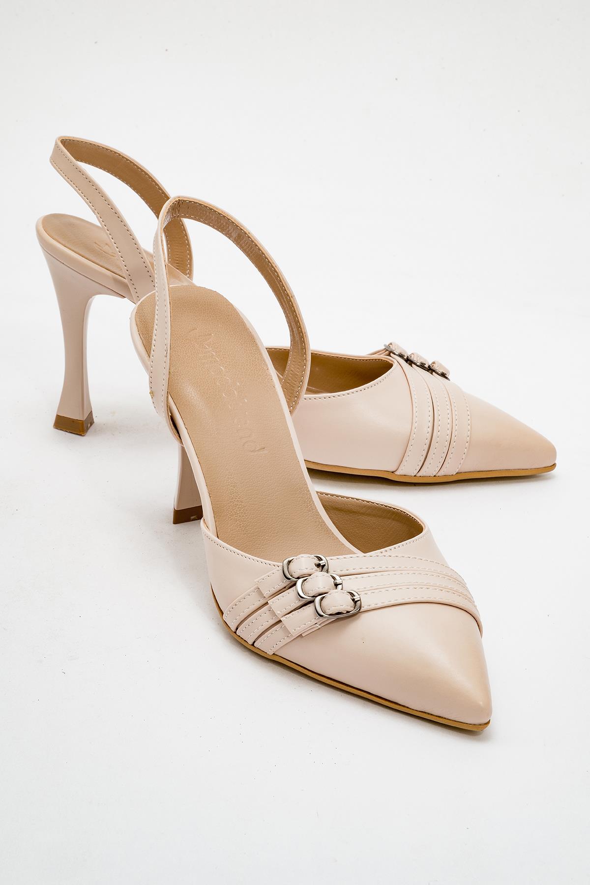 Kadın 3 Tokalı Topuklu Ayakkabı TEN CİLT - Görsel 3