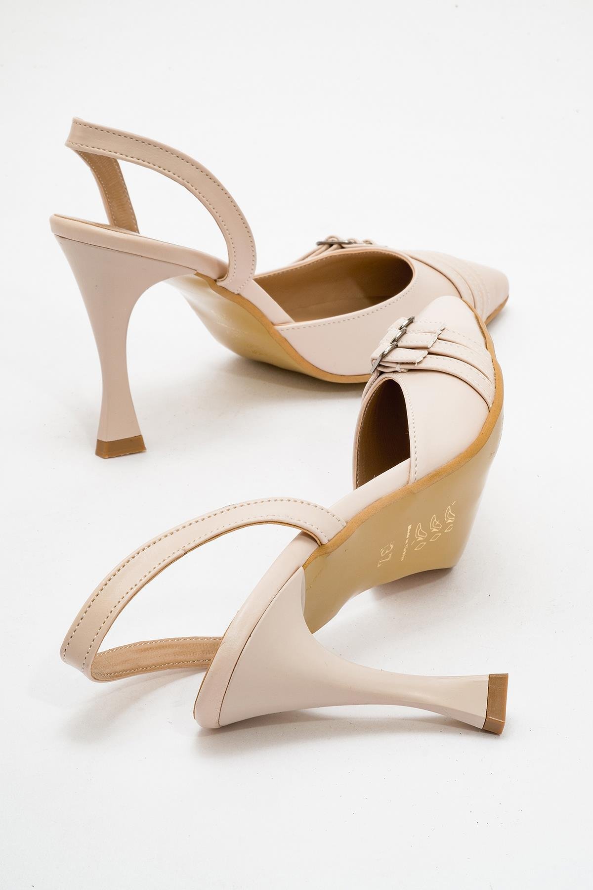 Kadın 3 Tokalı Topuklu Ayakkabı TEN CİLT - Görsel 5