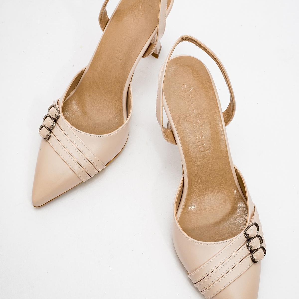 Kadın 3 Tokalı Topuklu Ayakkabı TEN CİLT - Görsel 7