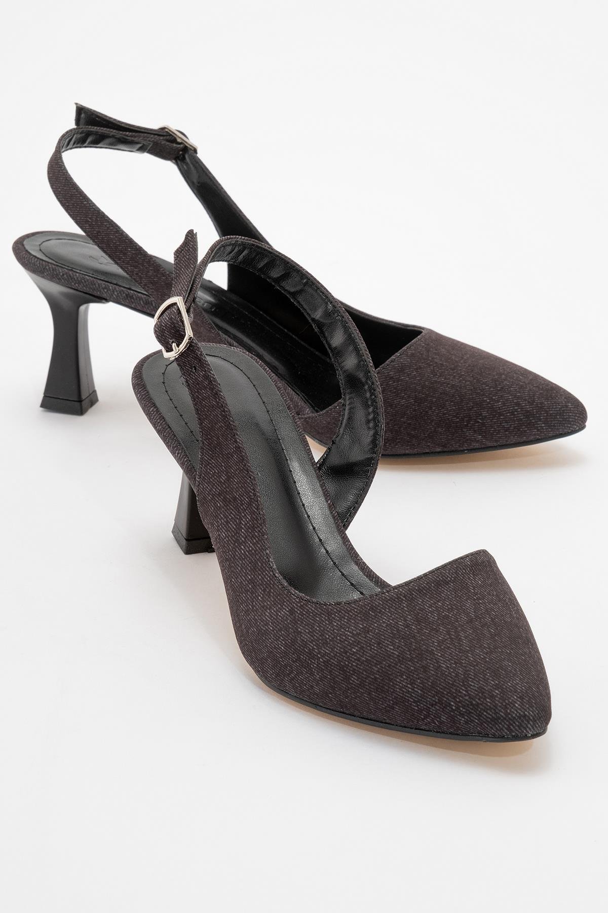 Kadın Topuklu Ayakkabı SİYAH KOT - Görsel 3