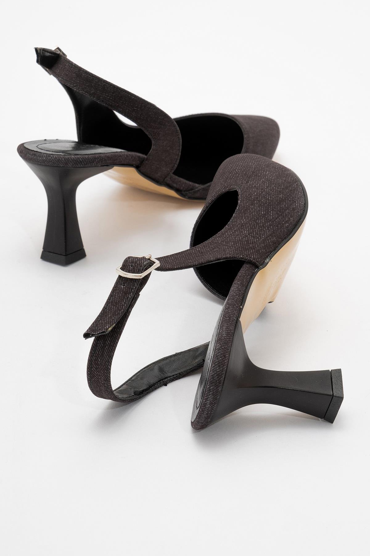 Kadın Topuklu Ayakkabı SİYAH KOT - Görsel 5