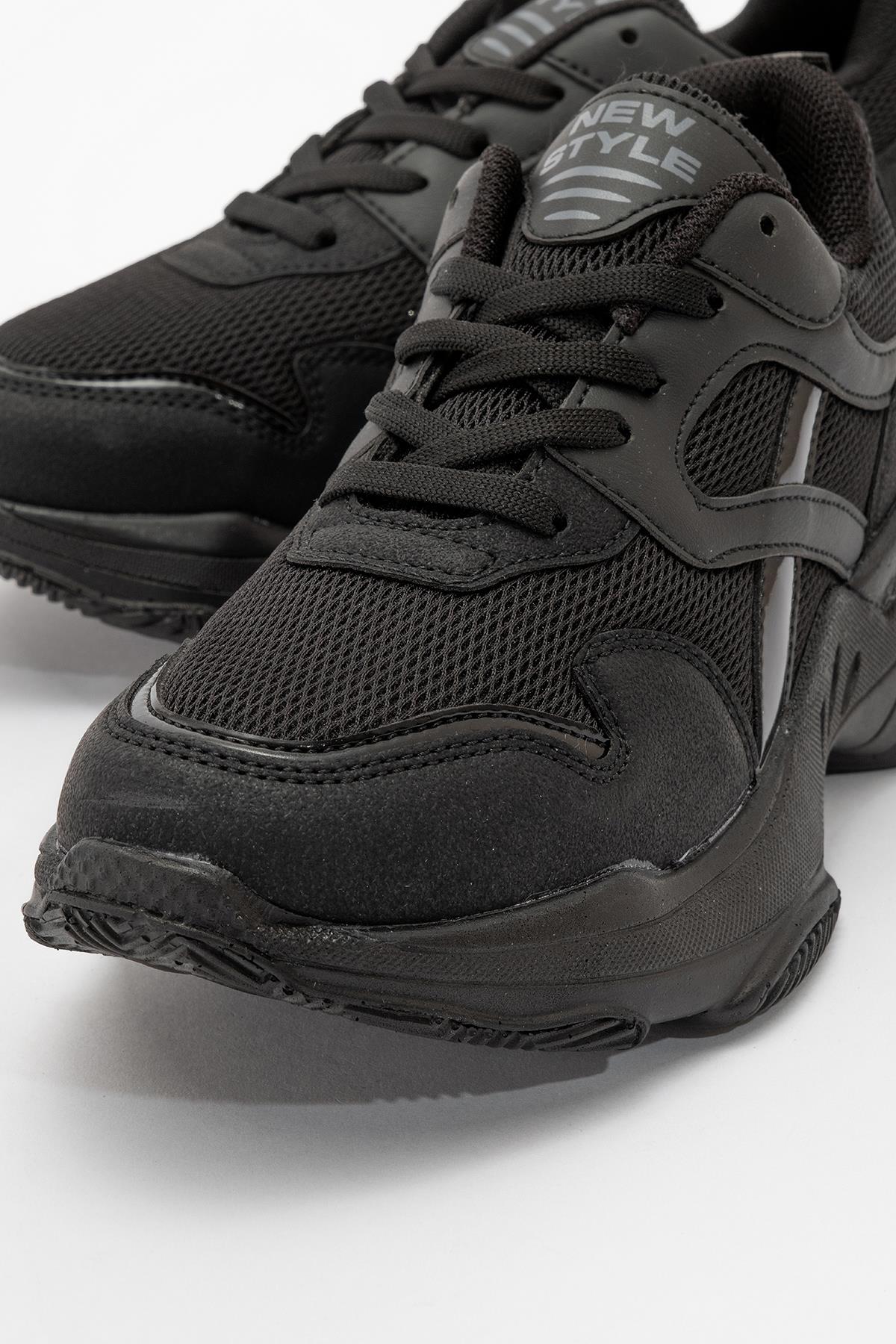 Bağcıklı Kadın Spor Ayakkabı SİYAH SİYAH - Görsel 4