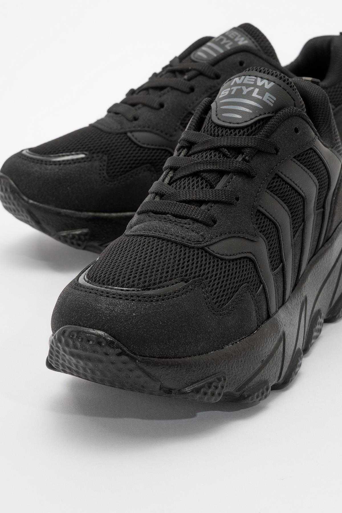 Bağcıklı Kadın Spor Ayakkabı SİYAH SİYAH - Görsel 4
