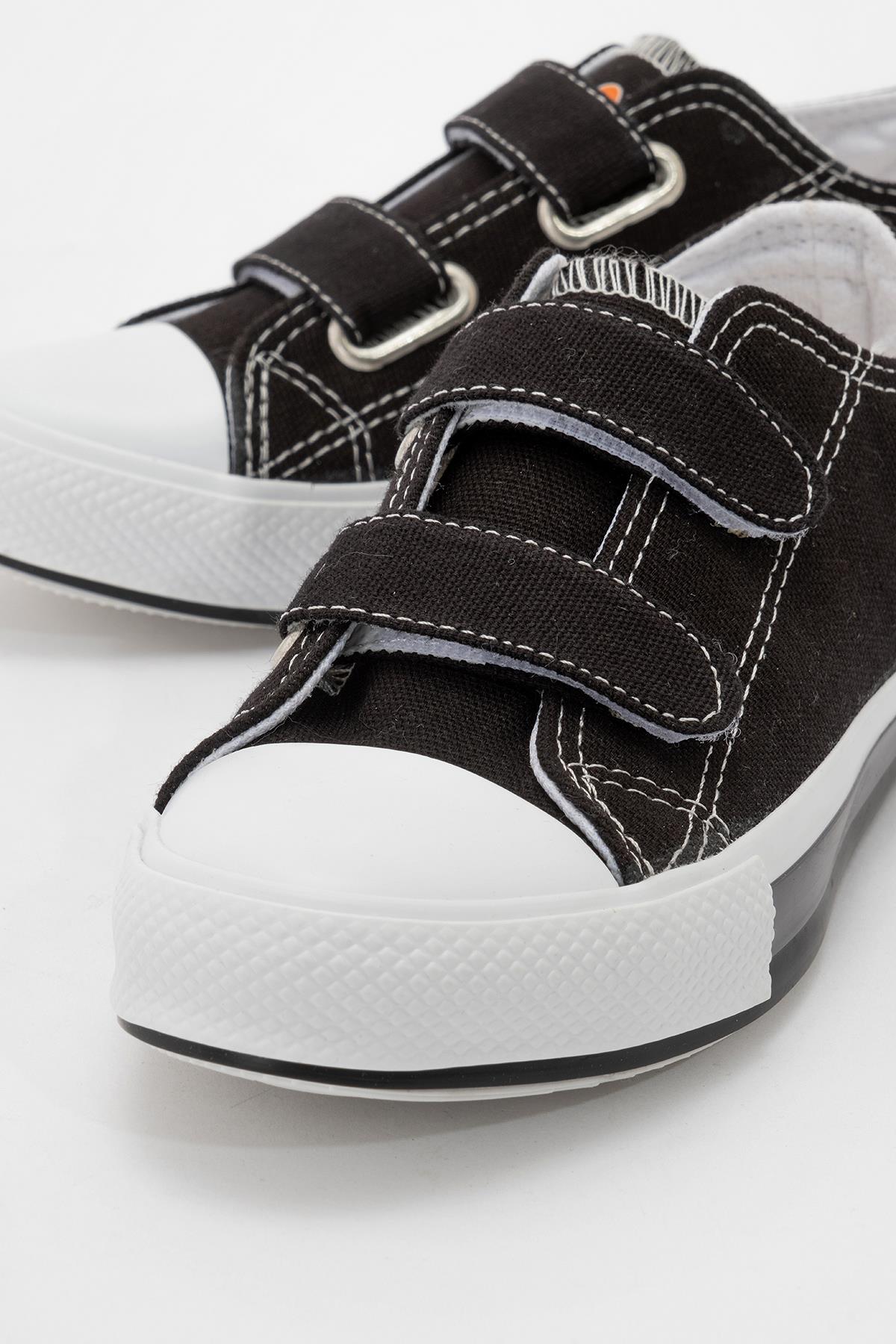 Çocuk Cırtlı Spor Ayakkabı SİYAH - Görsel 4