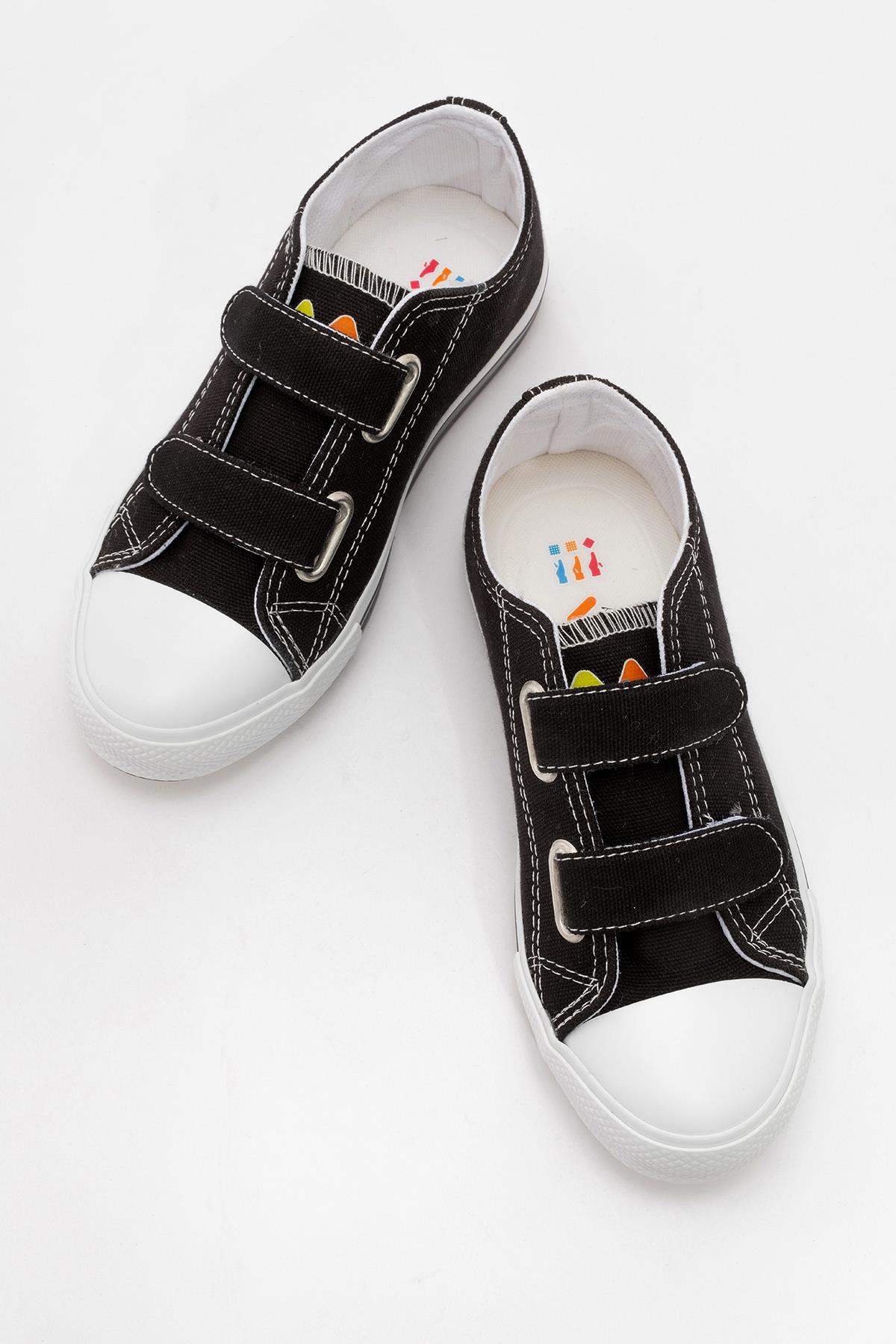 Çocuk Cırtlı Spor Ayakkabı SİYAH - Görsel 6