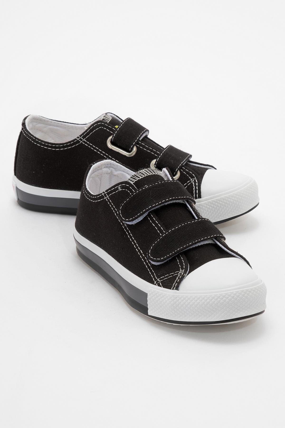 Çocuk Çift Cırtlı Spor Ayakkabı SİYAH - Görsel 3