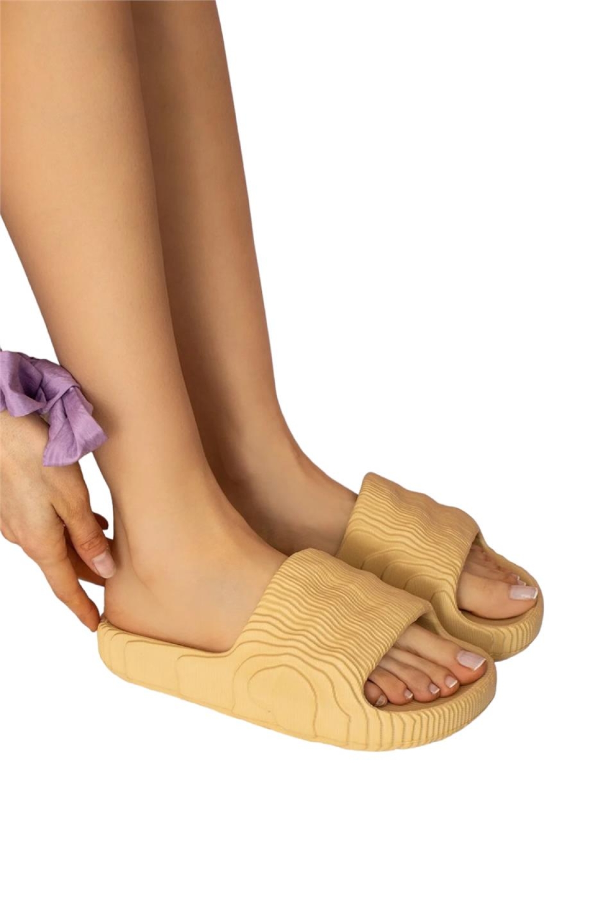 Plaj Havuz Hafif Rahat Kadın Terlik BEJ - Görsel 4