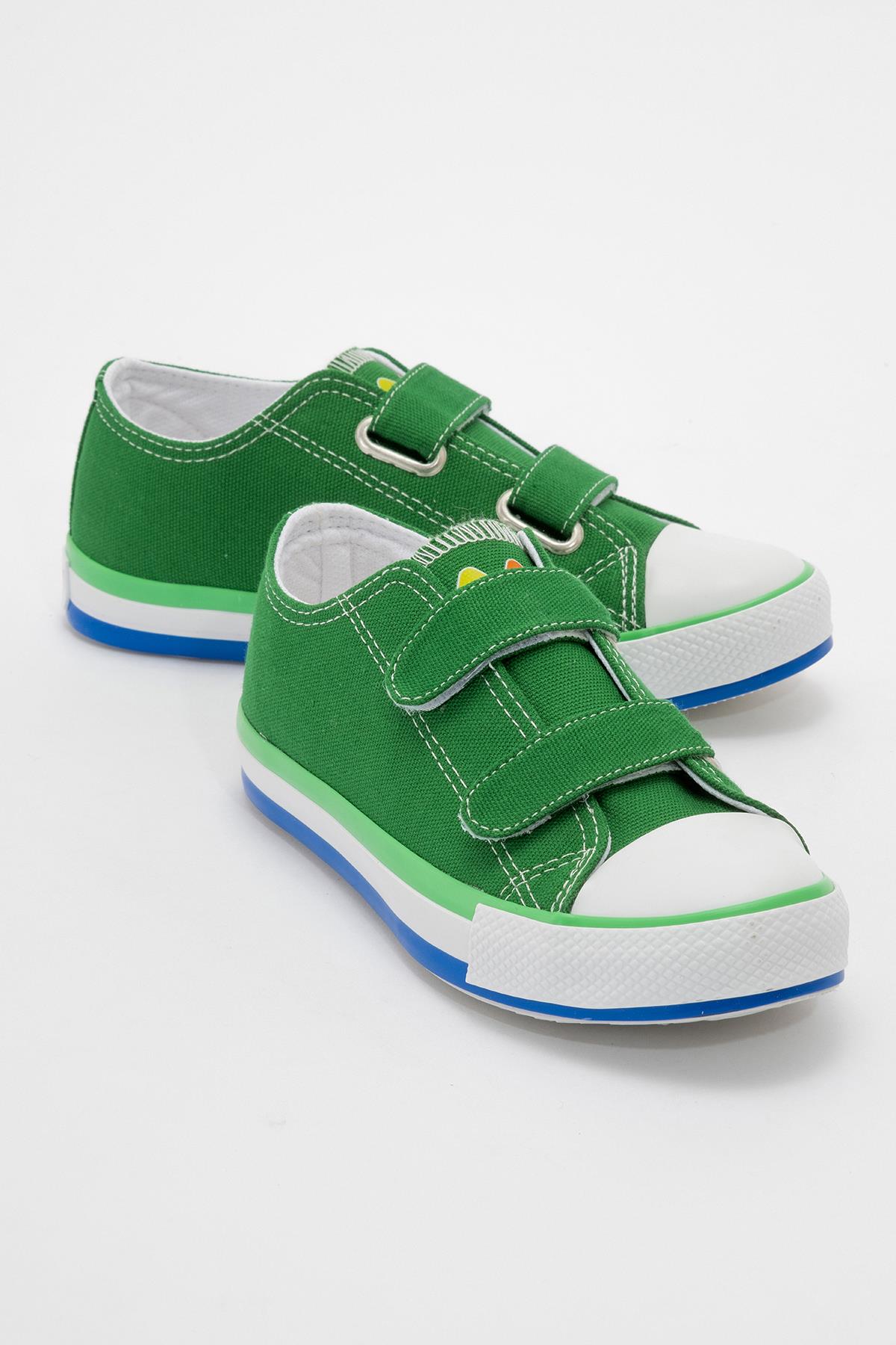 Çocuk Çift Cırtlı Spor Ayakkabı YEŞİL - Görsel 3