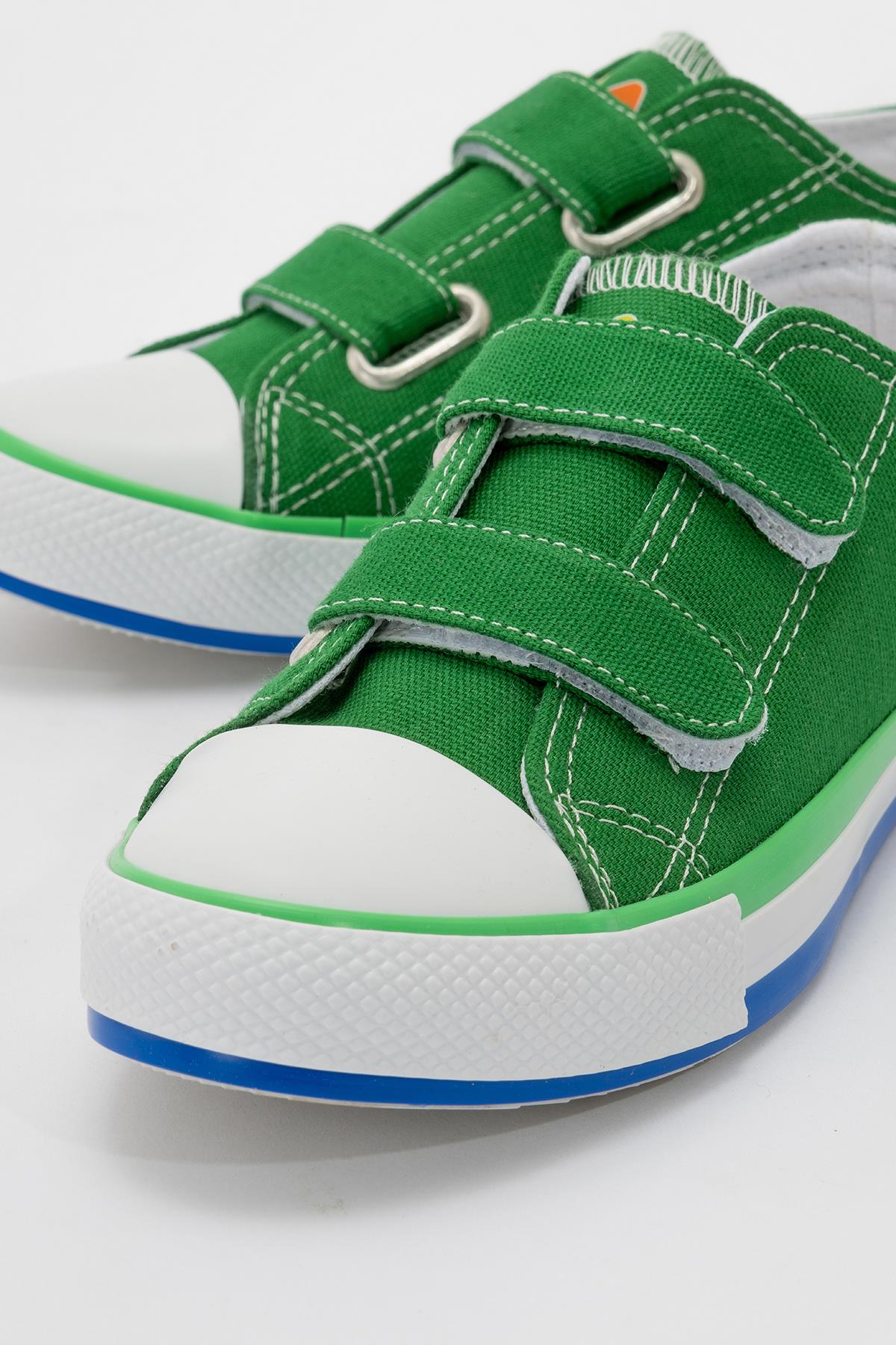 Çocuk Çift Cırtlı Spor Ayakkabı YEŞİL - Görsel 4