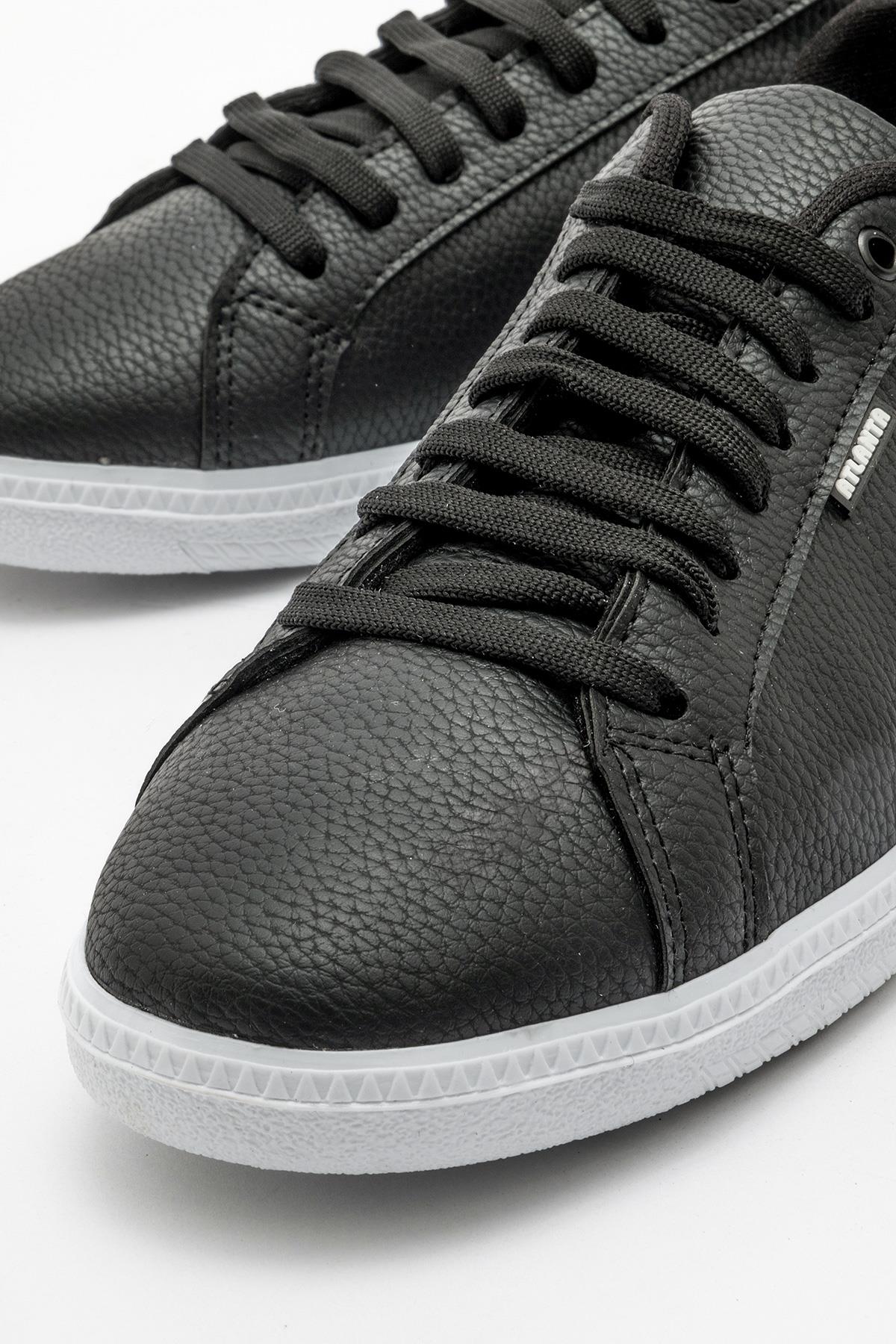 Bağcıklı Erkek Spor Ayakkabı SİYAH BEYAZ - Görsel 4