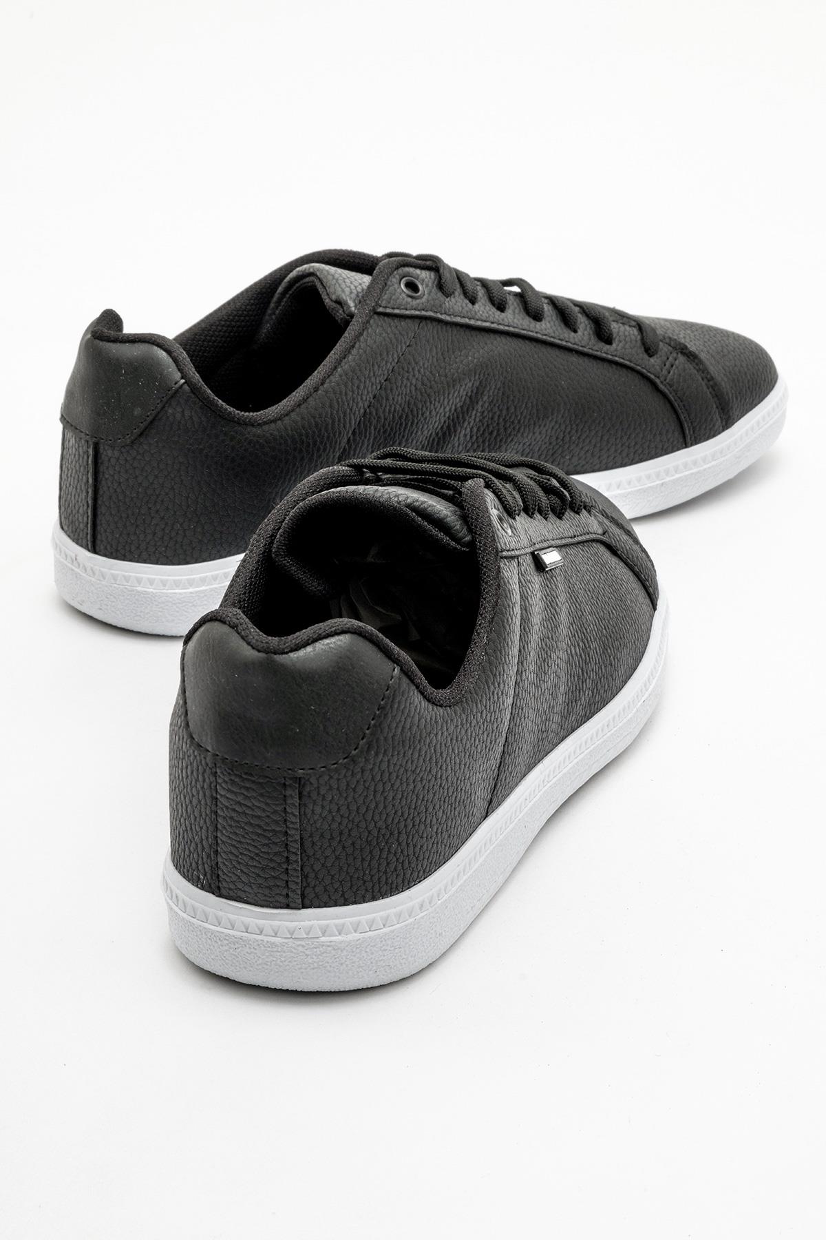 Bağcıklı Erkek Spor Ayakkabı SİYAH BEYAZ - Görsel 5