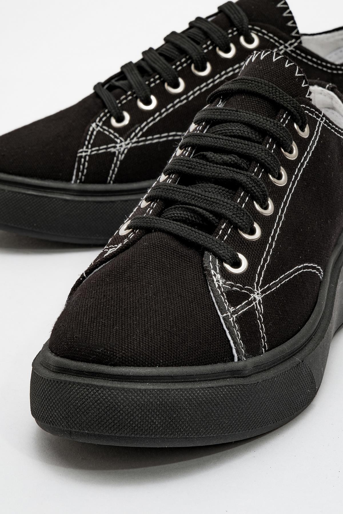 Keten Kadın Spor Ayakkabı SİYAH SİYAH - Görsel 4