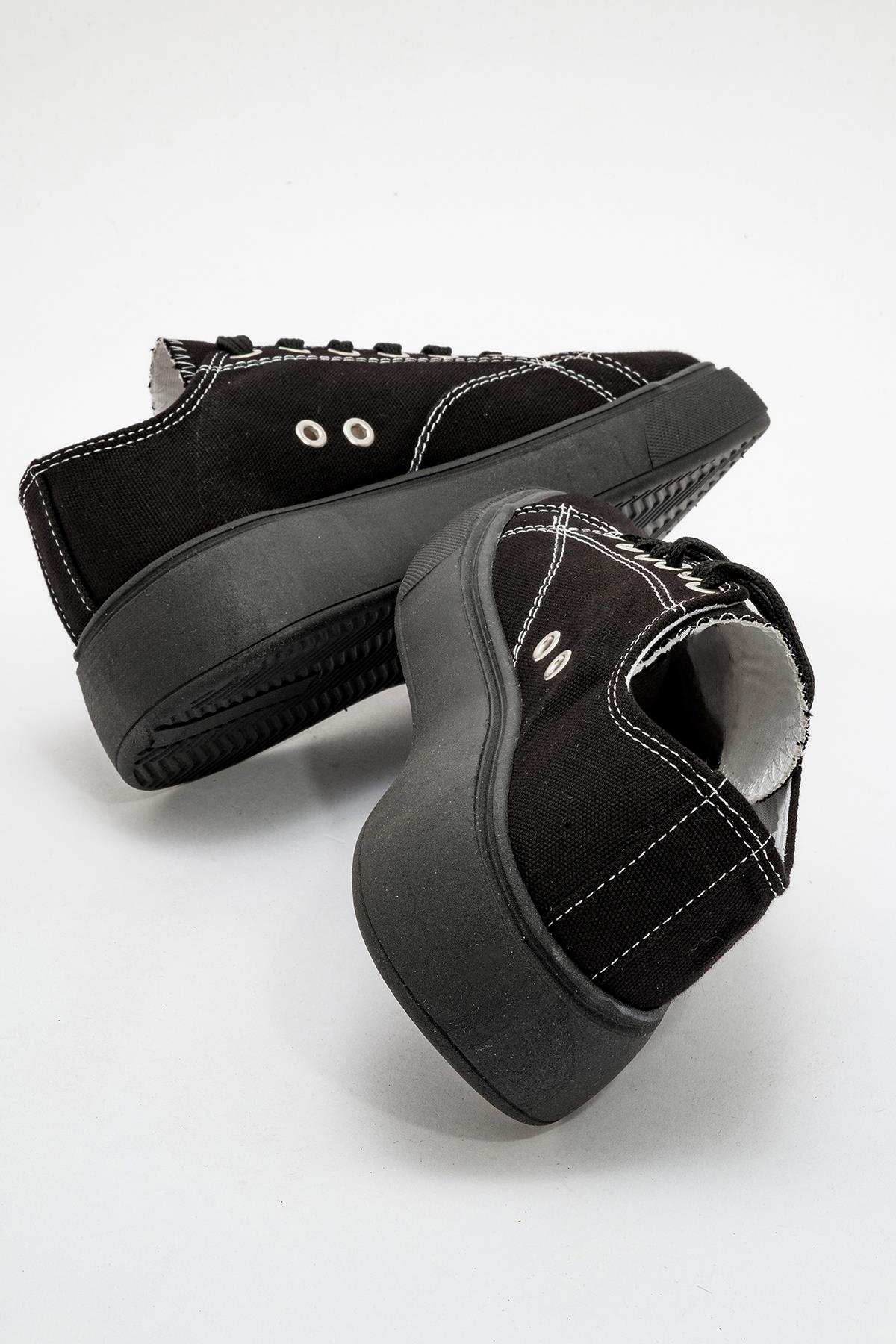 Keten Kadın Spor Ayakkabı SİYAH SİYAH - Görsel 5