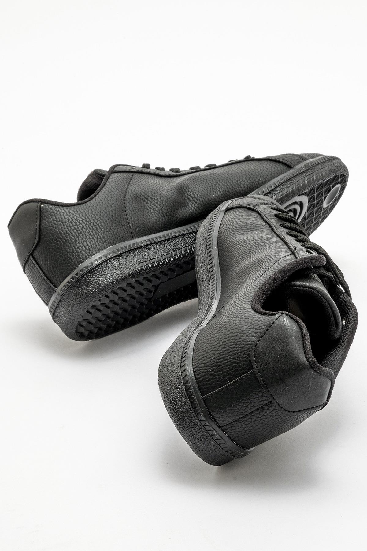 Bağcıklı Erkek Spor Ayakkabı SİYAH SİYAH - Görsel 5