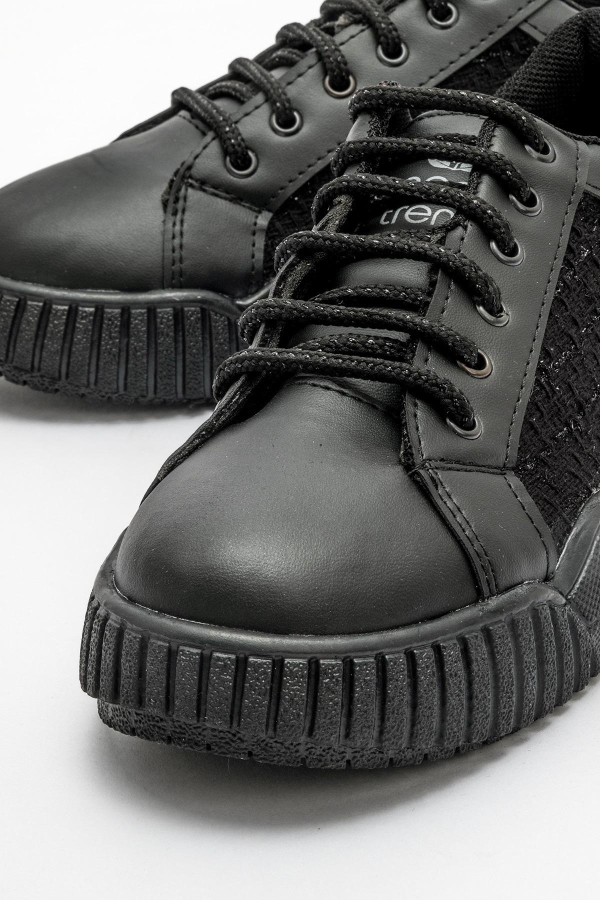 Kadın Keten Spor Ayakkabı SİYAH - Görsel 4