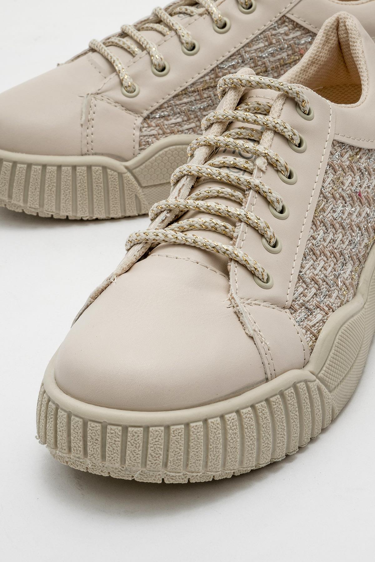 Kadın Keten Spor Ayakkabı BEJ - Görsel 4