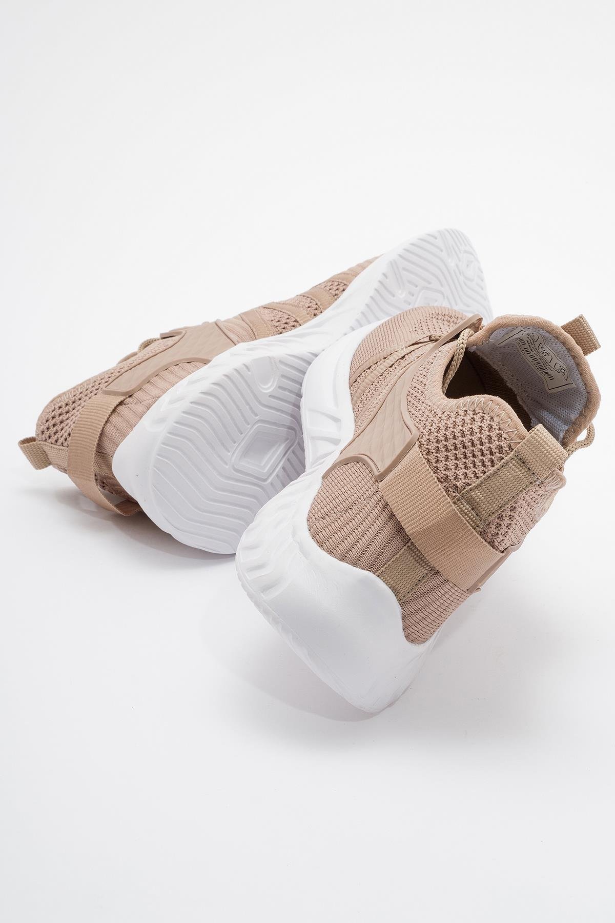 Erkek Triko Spor Ayakkabı KUM - Görsel 4