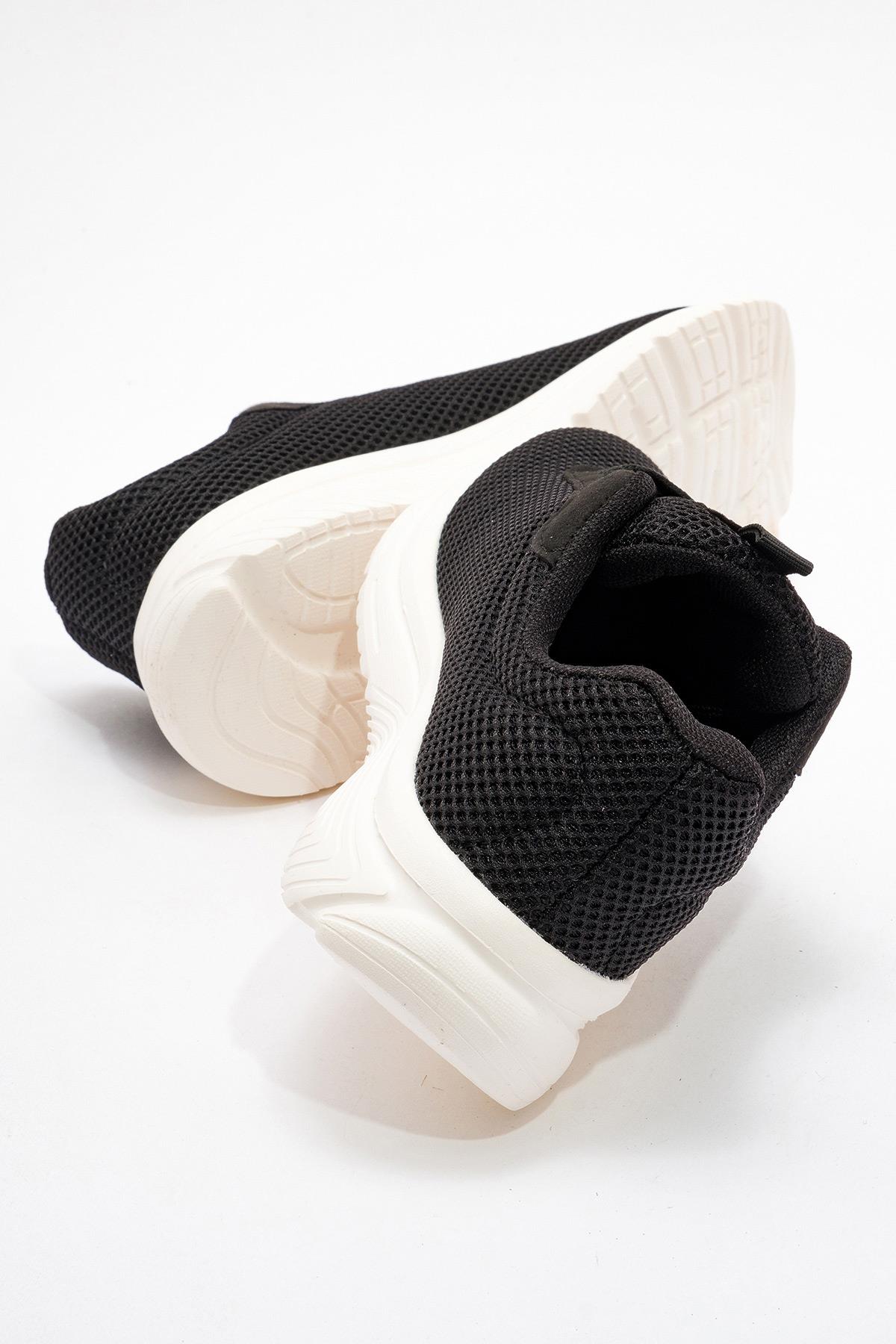Kadın Triko Spor Ayakkabı SİYAH BEYAZ - Görsel 5