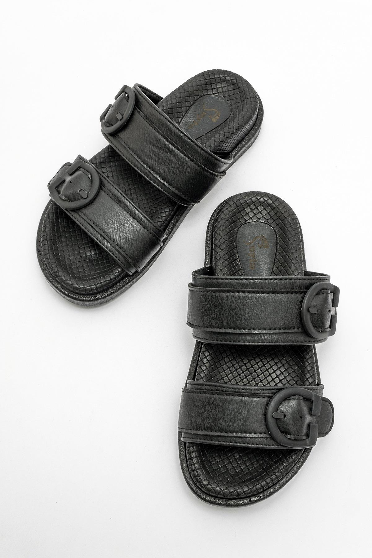 Kadın Tokalı Terlik SİYAH - Görsel 6