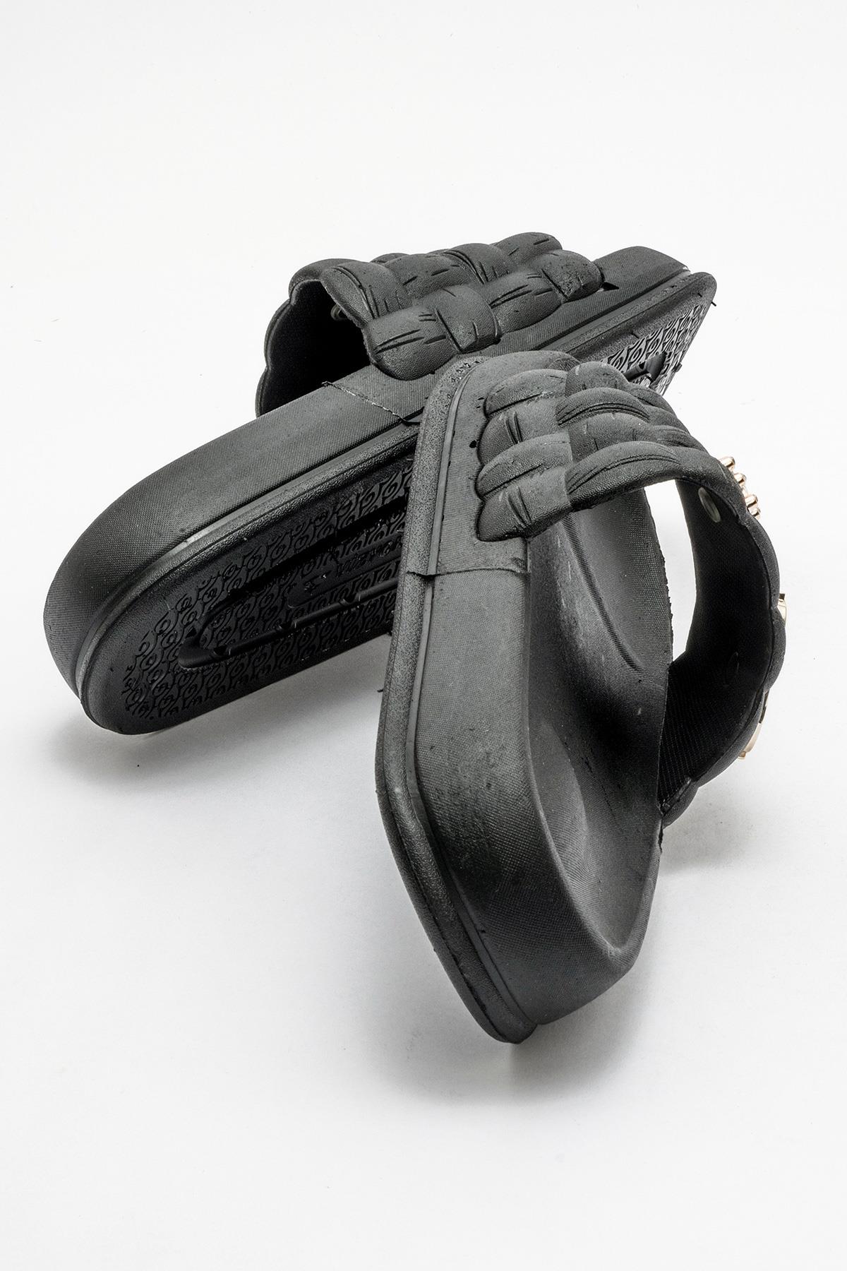 Kadın Kareli Terlik SİYAH - Görsel 5