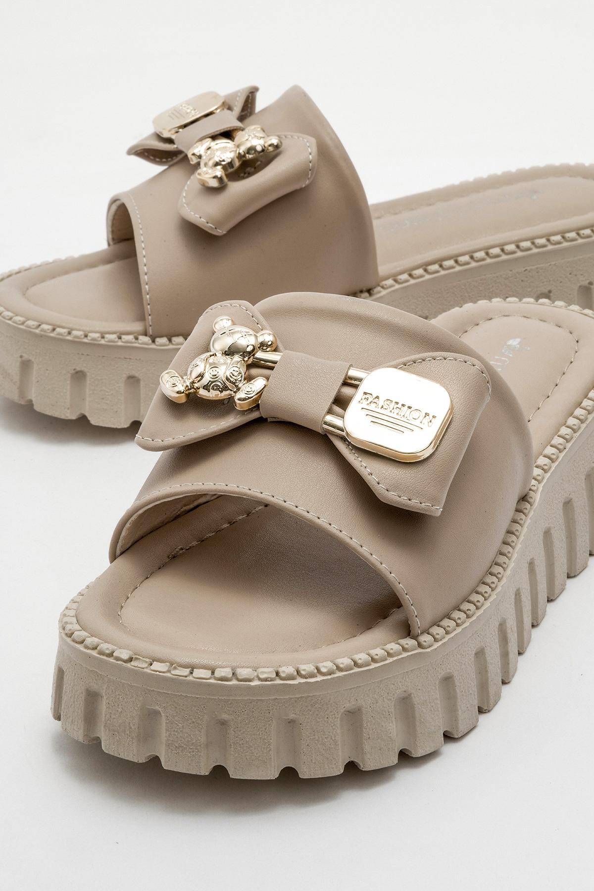 Kadın Ayıcık Tokalı Terlik NUDE - Görsel 4