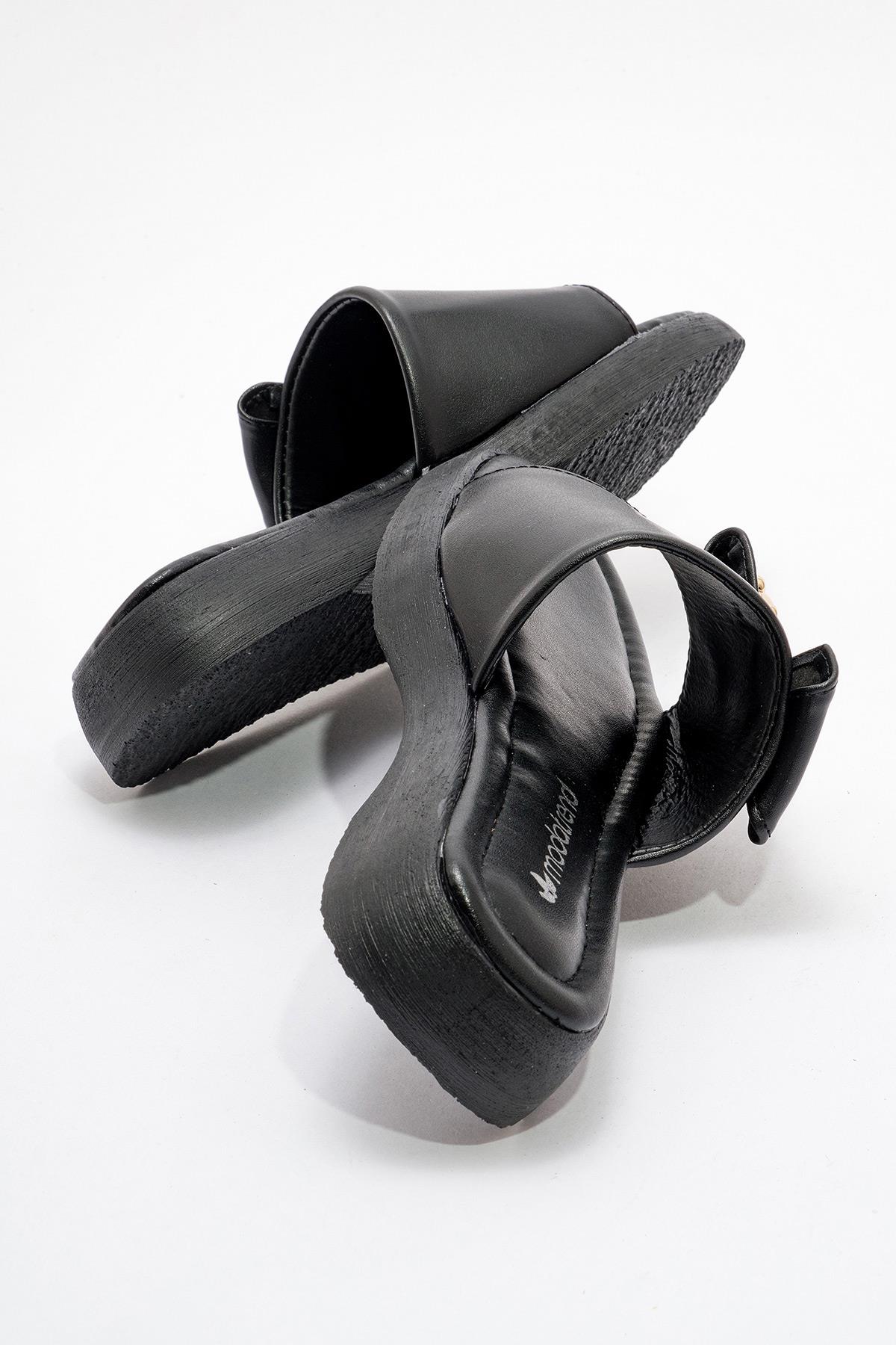 Kadın Ayıcık Tokalı Terlik SİYAH - Görsel 5