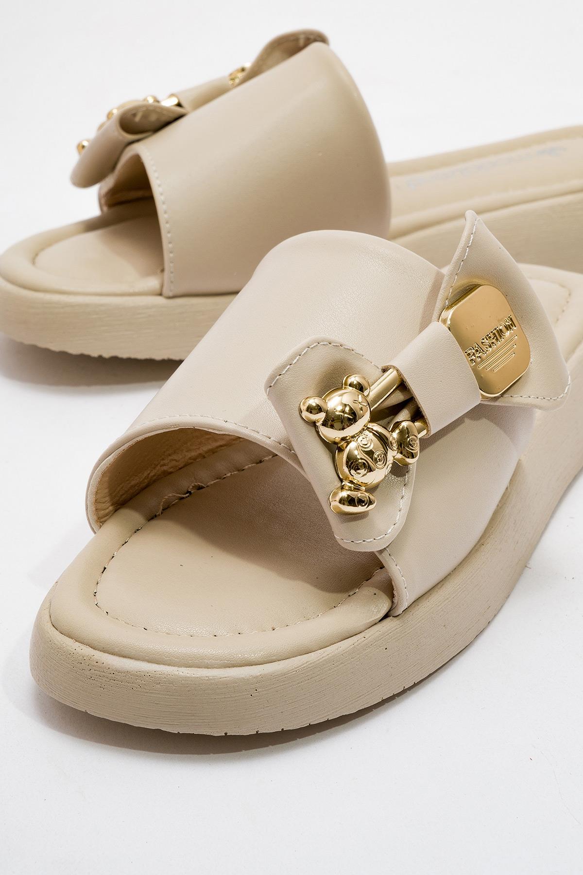 Kadın Ayıcık Tokalı Terlik TEN - Görsel 4