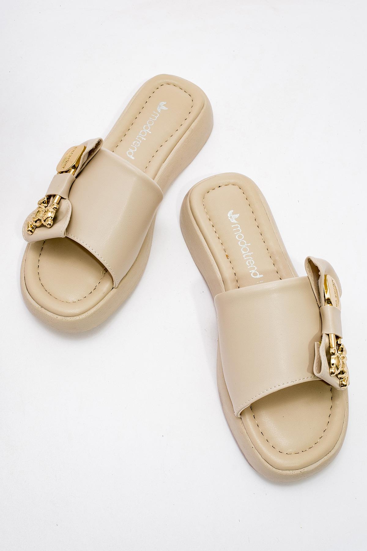 Kadın Ayıcık Tokalı Terlik TEN - Görsel 6