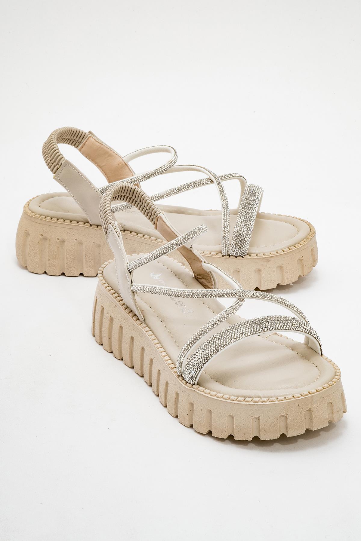 Kadın Taşlı Sandalet TEN - Görsel 3