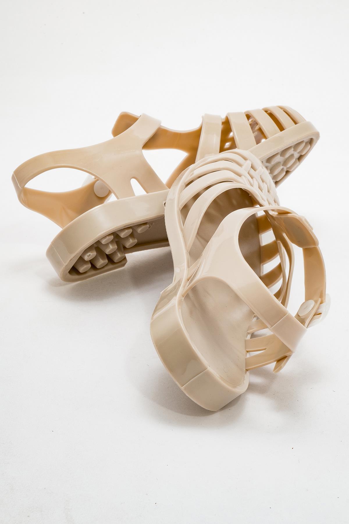 Kadın Plaj Sandalet BEJ - Görsel 5