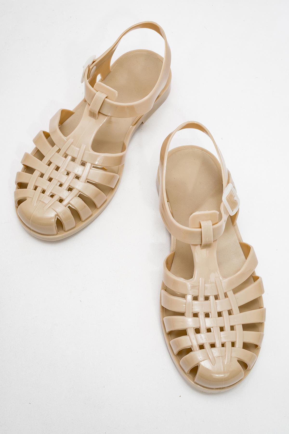 Kadın Plaj Sandalet BEJ - Görsel 6