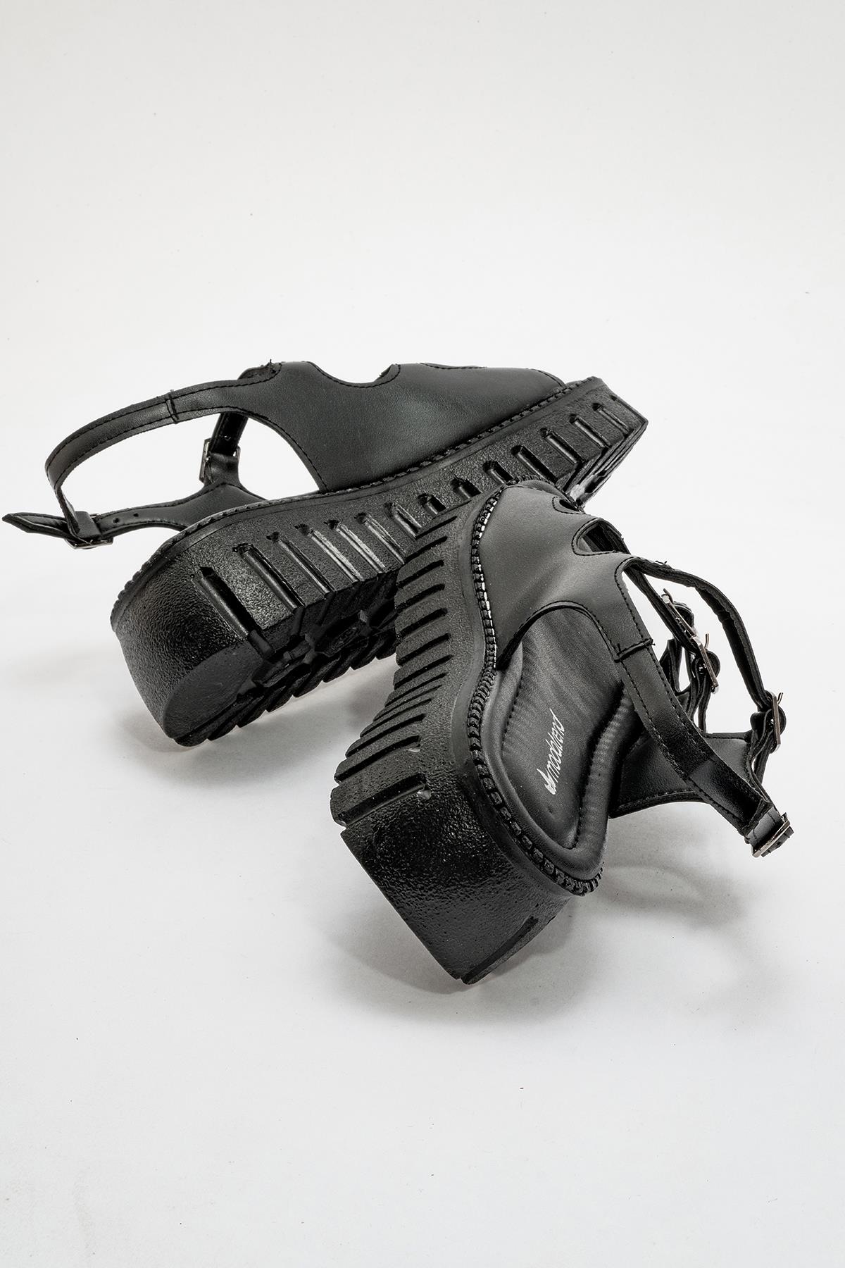 Kadın 4 Tokalı Sandalet SİYAH - Görsel 5